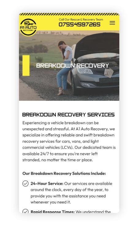 A1 Auto Recovery Mobile Example 1