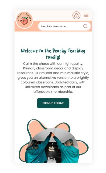 Peachy Teaching Mobile Website 3