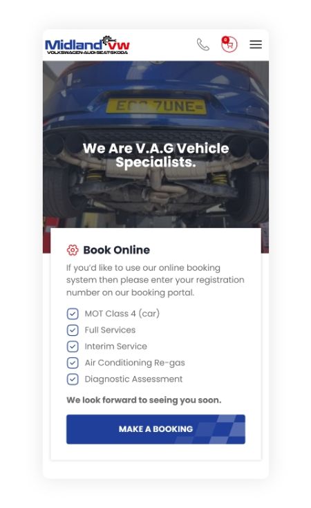 Midland VW Mobile Website 1