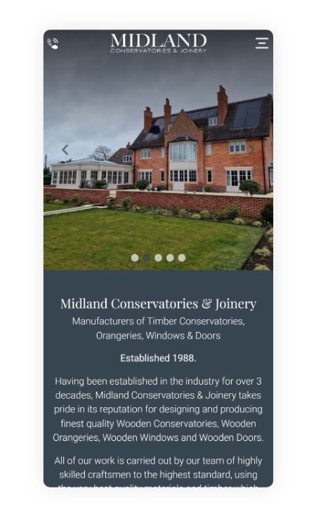 Midland Conservatories Mobile Website 3