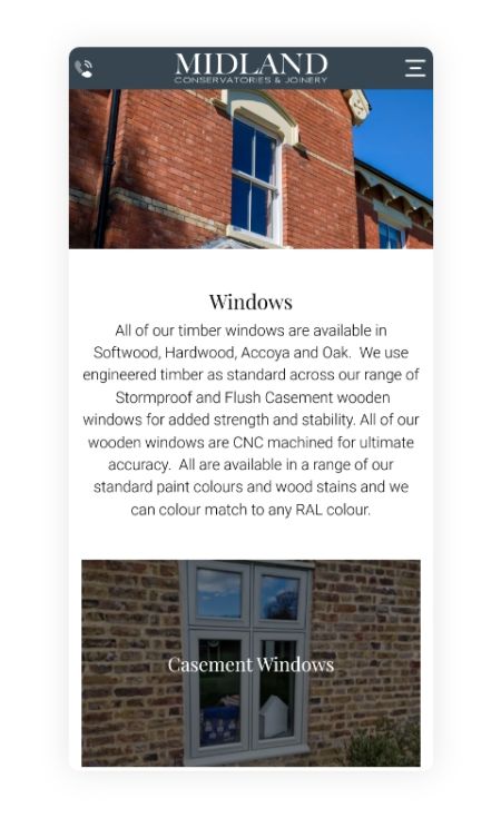 Midland Conservatories Mobile Website 3