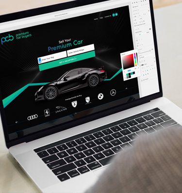 Design 380 Showcasing website on a laptop